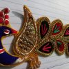 Handmade Peacock Patchwork, Peacock Applique, Thread Work Applique, Sew On Applique