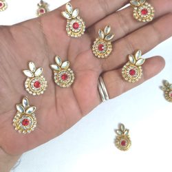 Stone Appliques, Round Shape Applique, Kundan Appliques, Appliques And Patches, Sew On Appliques