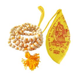 Tulsi Jaap Mala, Cotton Jaap Mala Bag, Tulsi Beads Mala, 108 Tulsi Beads Jaap Mala