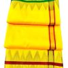 Silk Dhoti, Men Silk Dhoti, Yellow Silk Dhoti, Traditional Dhoti, Pooja Dhoti, Men Sarong
