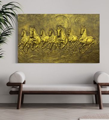 Running Horses Wall Mural, Horses Wall Hanging, 3D Horses Wall Mural