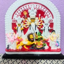 Durga Full Family, 14" Durga Statue, Statues & Idols, Marble Dust Murti