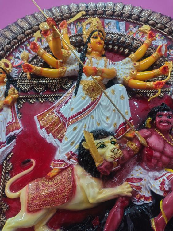 1000221632 Durga Murti Full Set, 26" Durga Statue, Marble Dust Durga, Aadi Shakti Statue